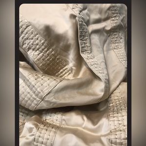 Donna Karan Essential Silky Stripe Collection KING Duvet Cover Gold NEW